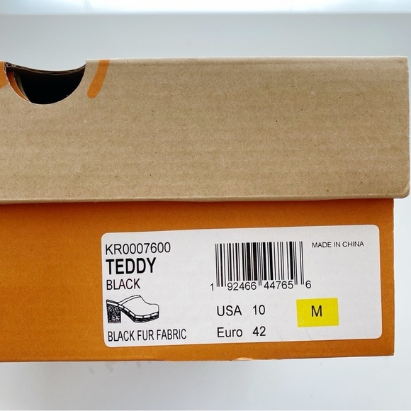 KORK-EASE Teddy Black Faux Fur Clog NEW Size 10 - Picture 10 of 10